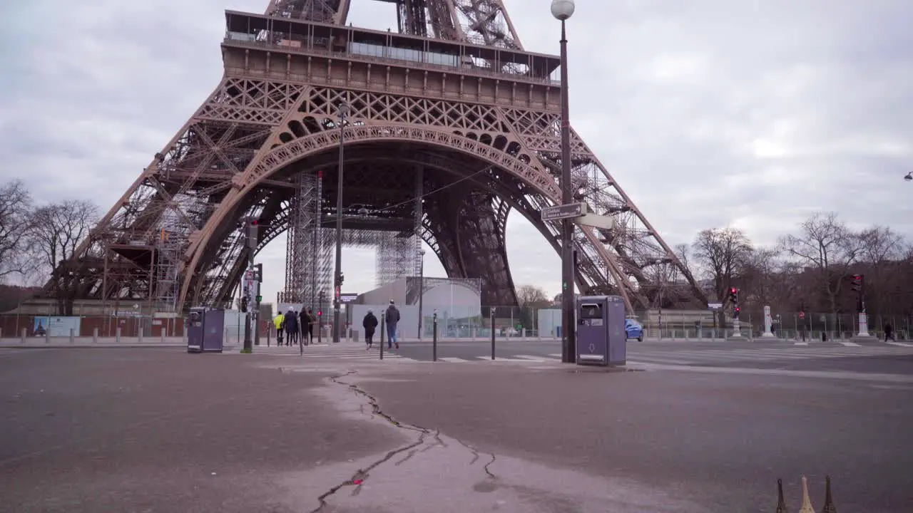 Scenery of the Eiffel Tower in Paris with a miniature golden version in the foreground tourism in France