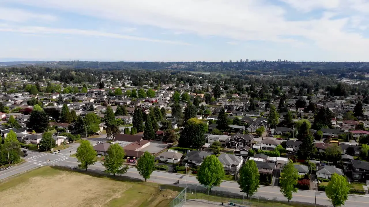 A Drone Shot of a suburban neighbourhood