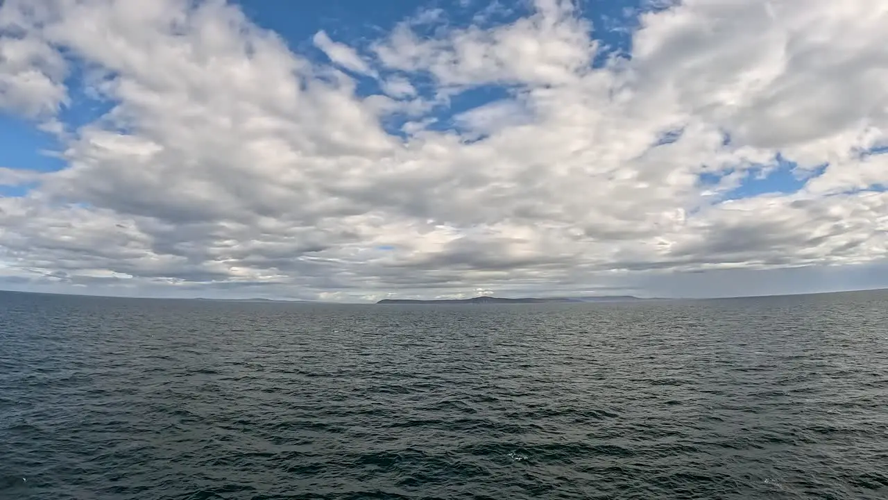 Wide angle view cruising off the coast of Scotland