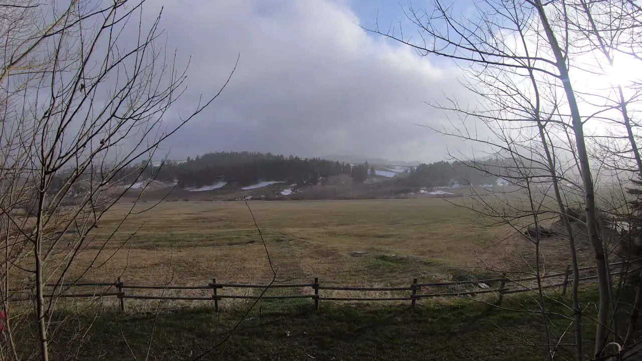 Time lapse of intense clouds and strong winds during winter