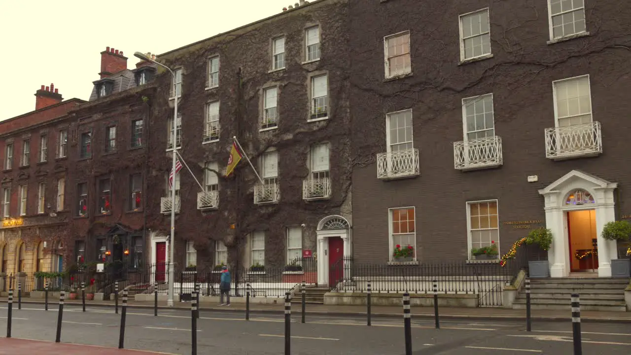 Pan shot of historic architecture in Dublin Ireland