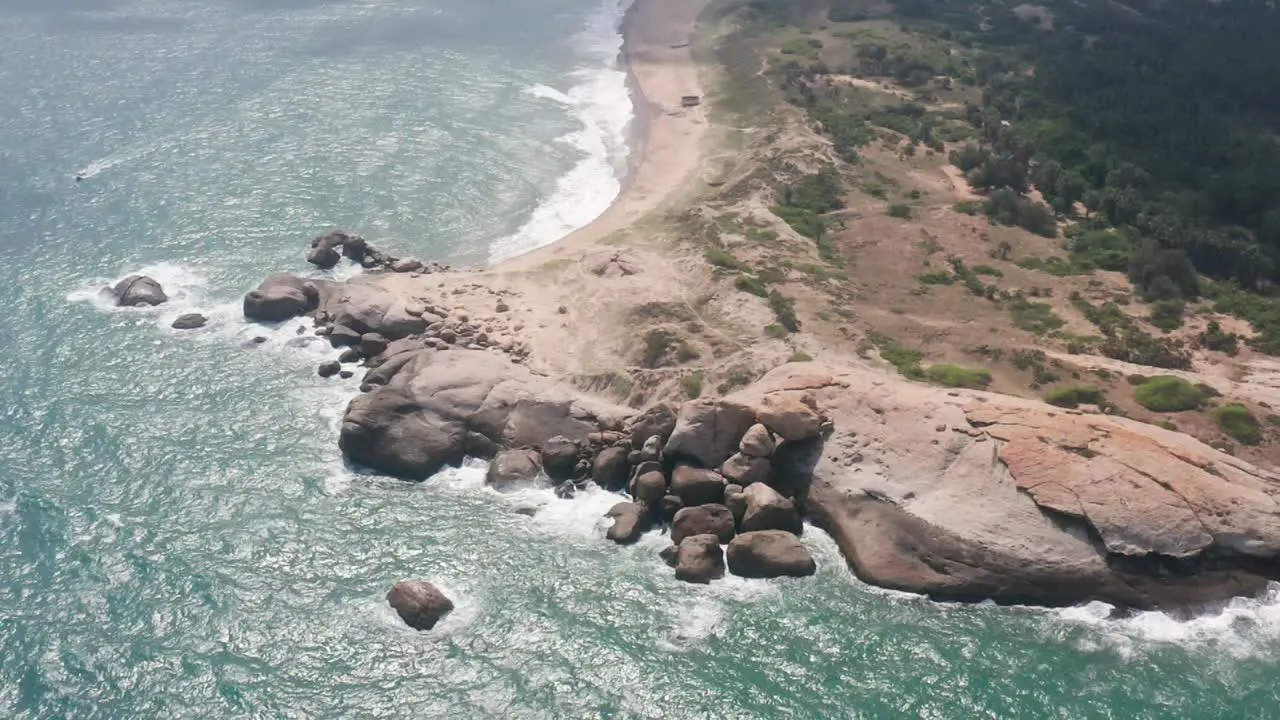 Ocean Waves crushing rocky coast  Awesome Top Drone view