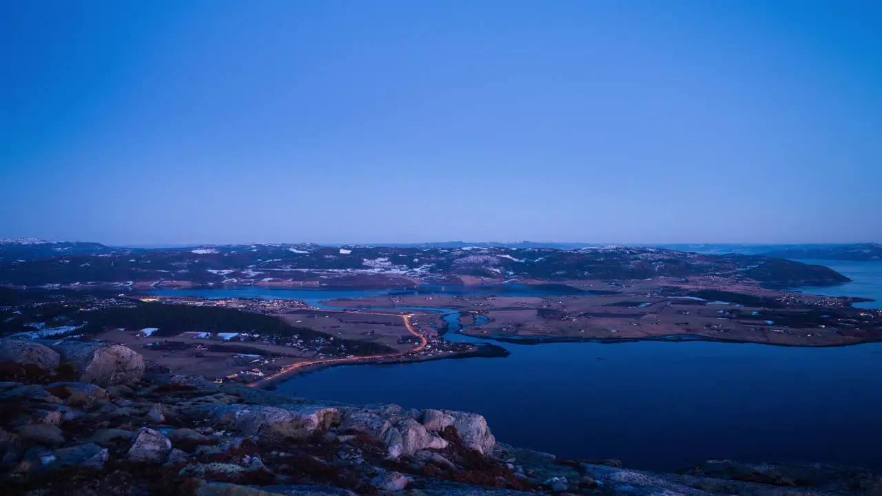 Coastal Town Timelapse Of Dusk To Night