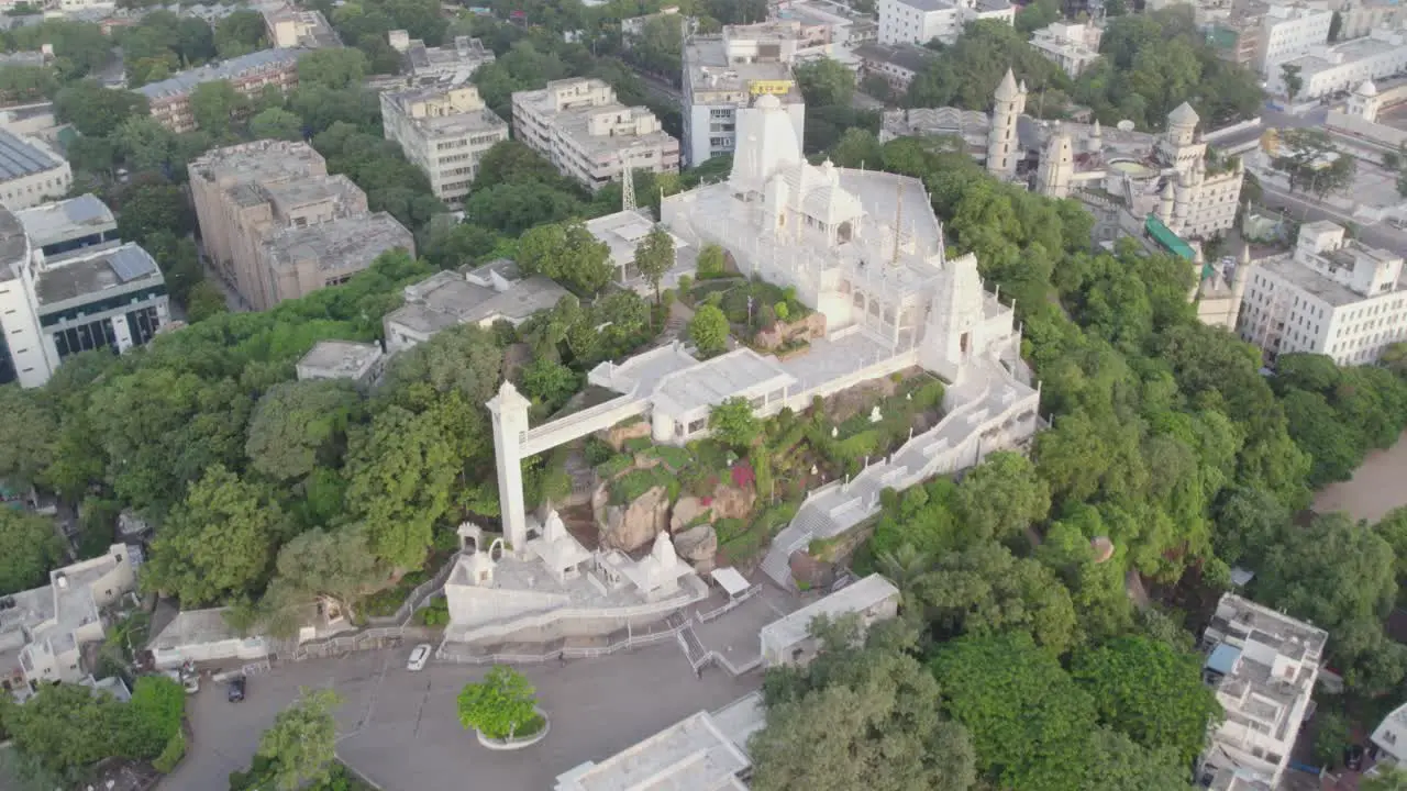 Aerial video of Birla Mandir it is a Hindu temple located in Hyderabad