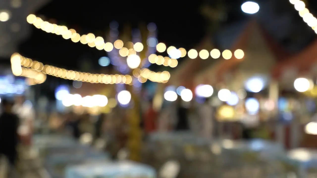  Blurred footage of the street food market at Patong Beach Phuket of Thailand