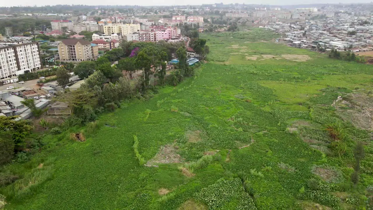 real estate of Houses settlement in Slums of Kibera drone descending from the slums of Kibera kenya Houses construction in Nairobi kenya