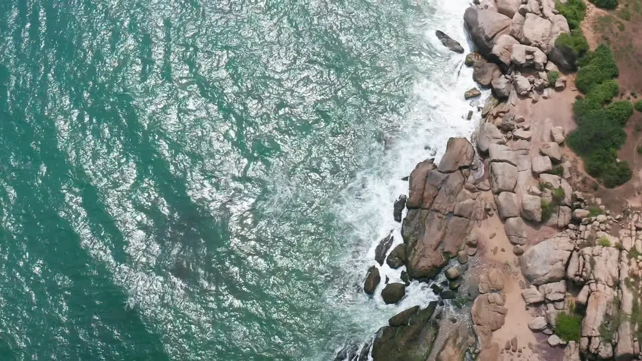 Ocean Wave crushing rocky coast  Awesome power of waves breaking over rocks