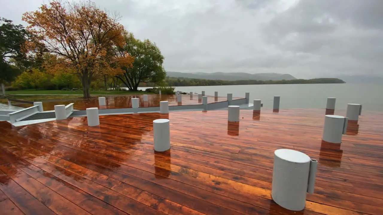 Clouds time lapse on a rainy day in Beacon New York over the Hudson River