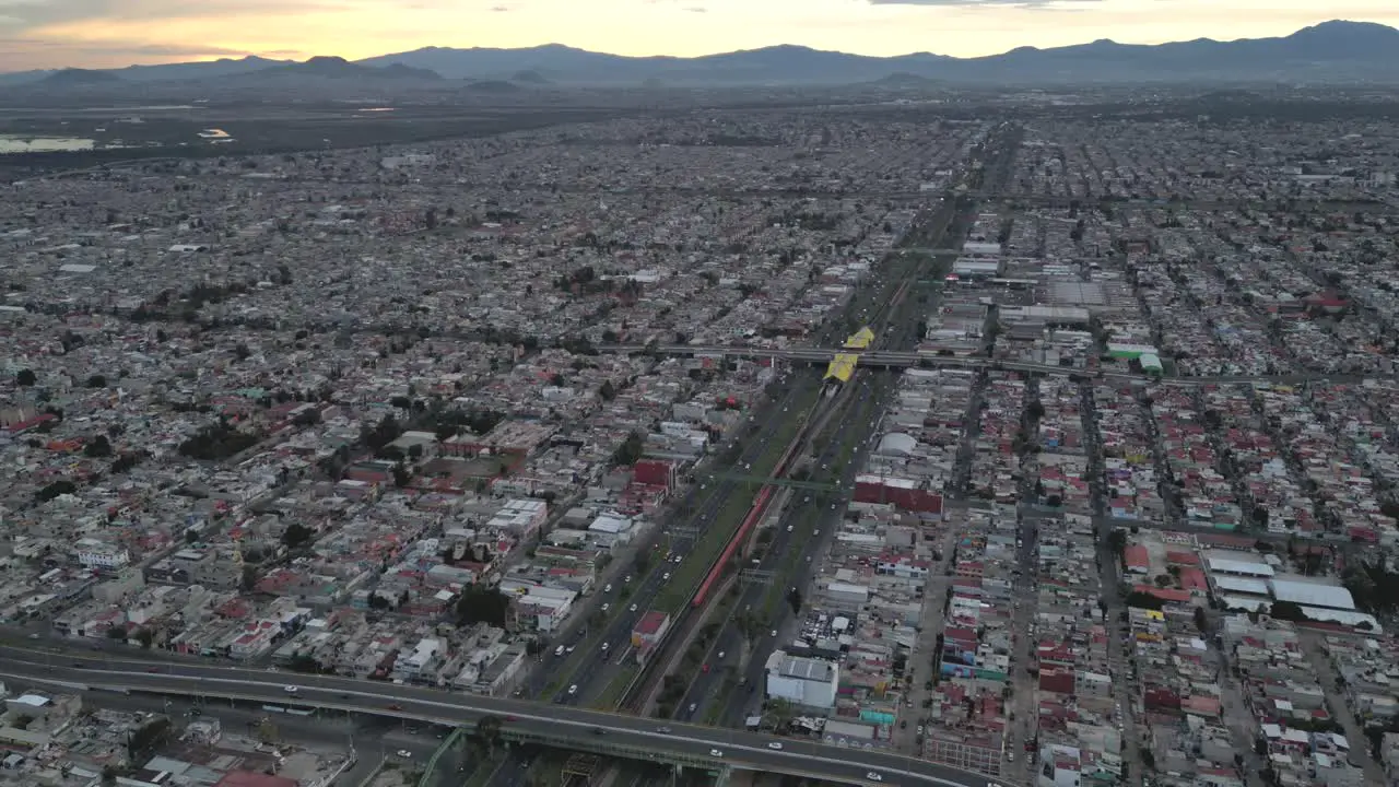 Ecatepec in Fast-Forward Aerial Hyperlapse Exploration Metropolitan area mexico city