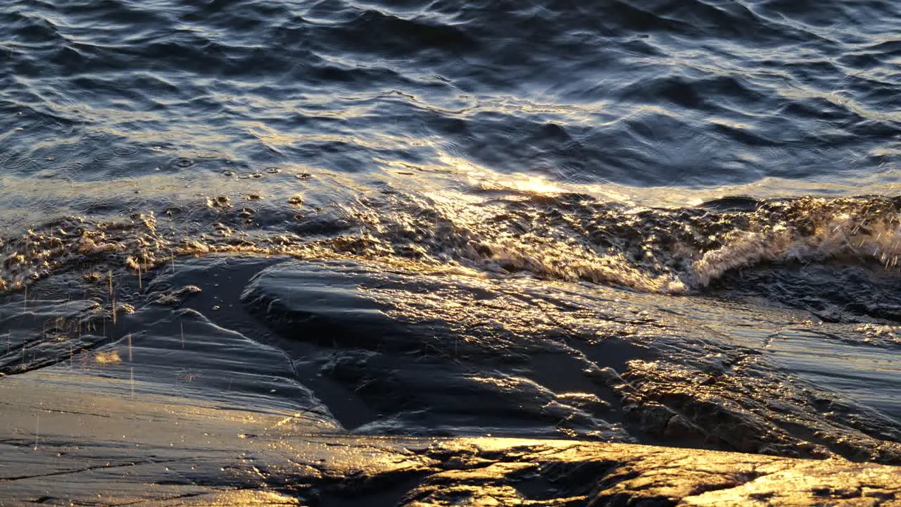 Close-ups of waves by the sea