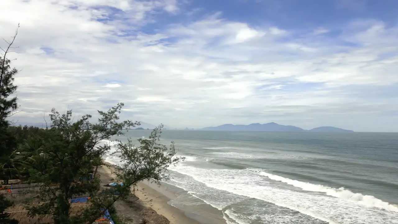 Aerial view of a beach in Asia