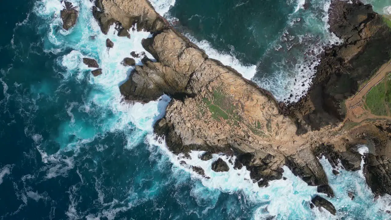 Ocean Waves Hitting Cliffs in Punta Cometa Mazunte Oaxaca