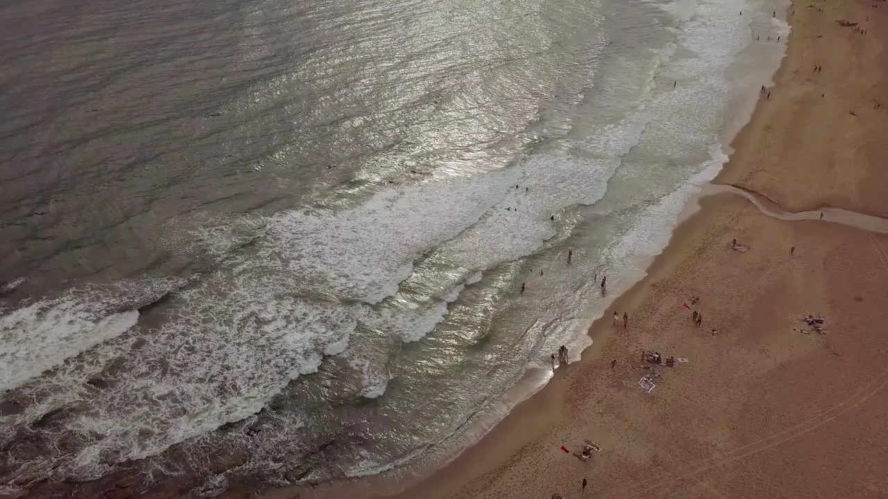 Aerial shot of beach and sea waves from Jose Ignacio Uruguay