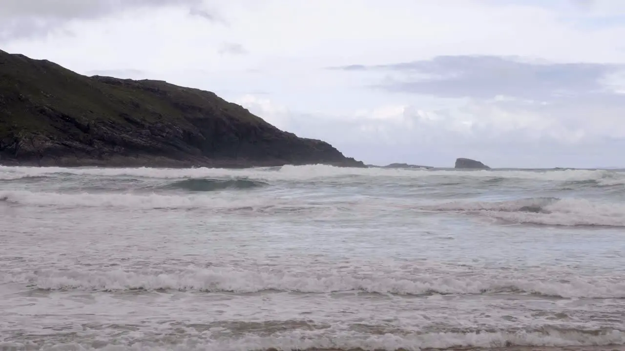 Rolling Waves From Cave Beach Island In Donegal Ireland