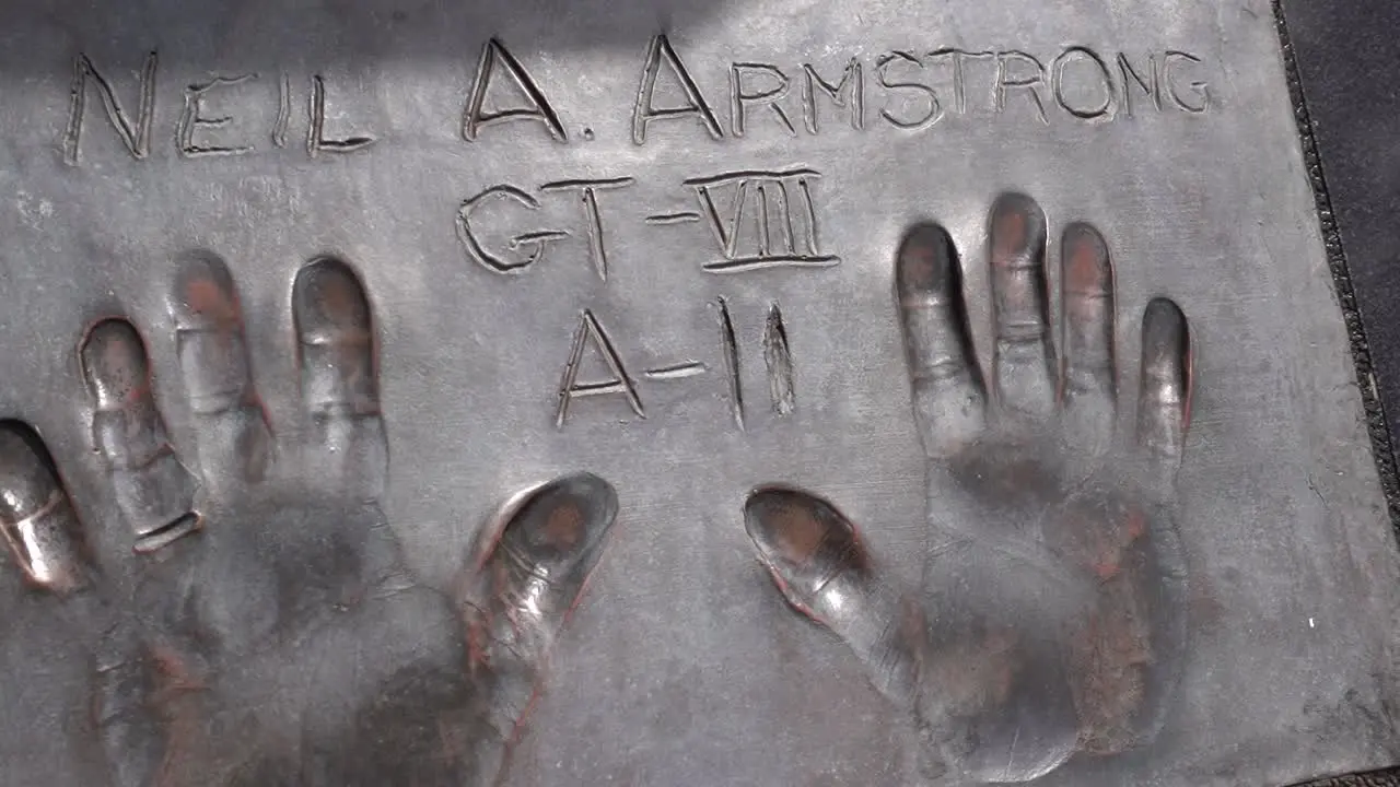 NASA Astronaut Neil Armstrong handprint and signature at Space View Park Monument