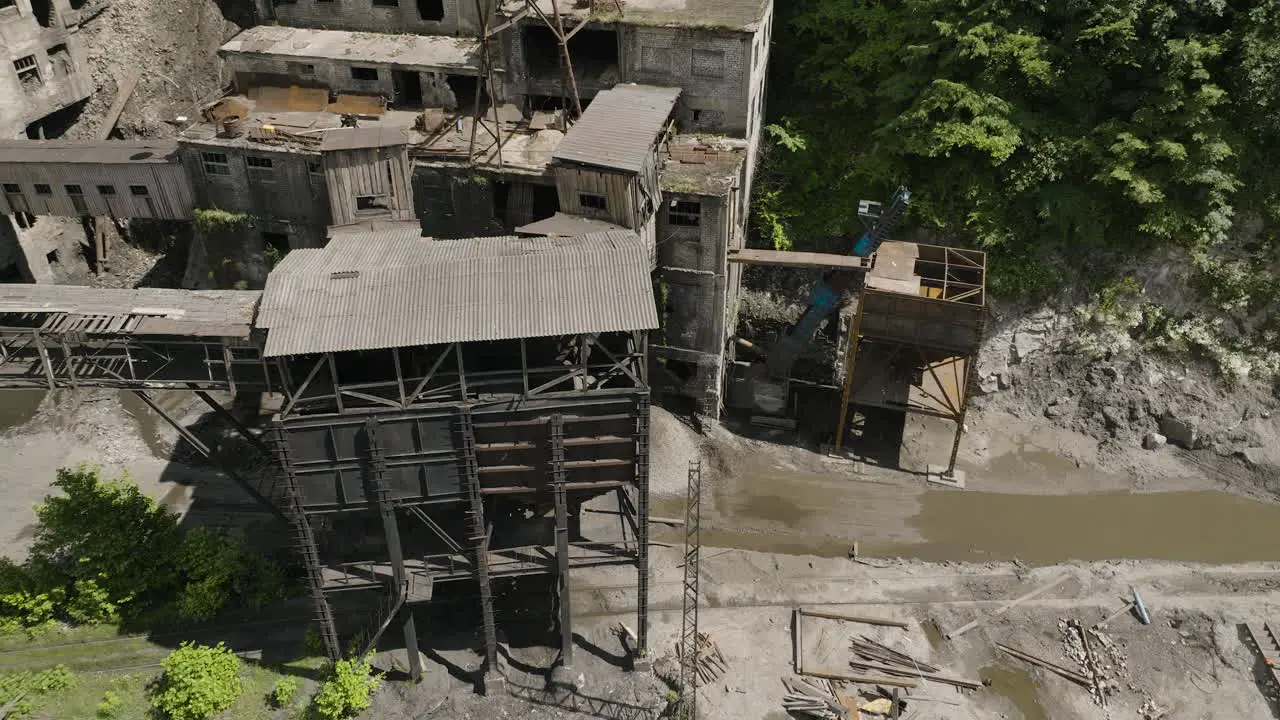 Abandoned desolate manganese mining plant in Chiatura Georgia