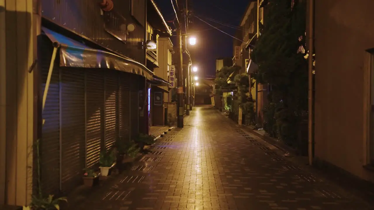 Old Japanese Street at Night Empty and Peaceful in Mie Prefecture Japan