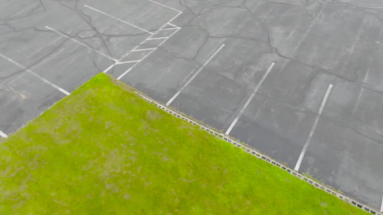 Drone landing quickly in a Church parking lot