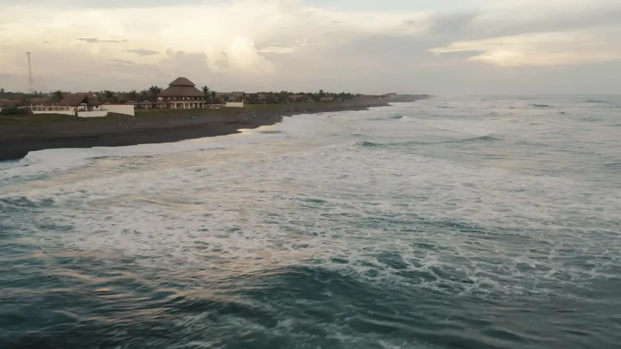 Surfing Waves Hitting The Shore Of El Paredon In Escuintla Guatemala