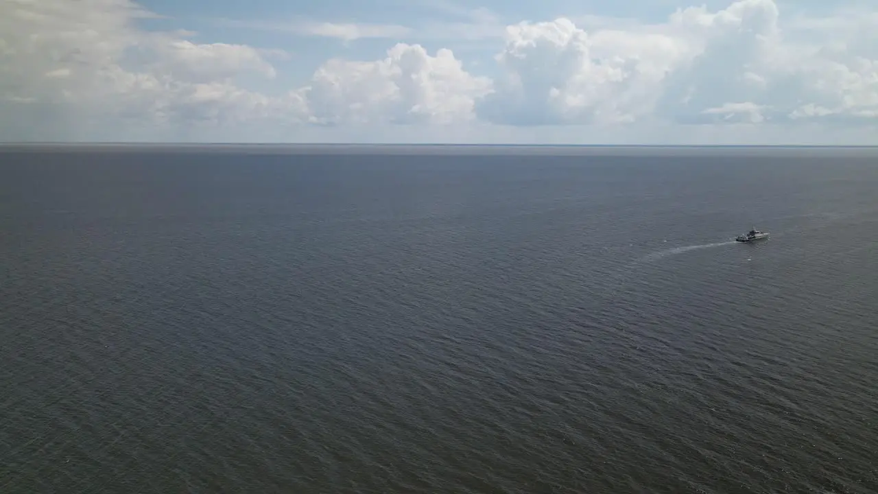 A coast guard vessel patroling the waters between Trinidad and Venezuela