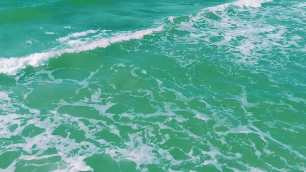 Aerial Shot Of Tropical Waves Turquoise Water Baltic Seascape