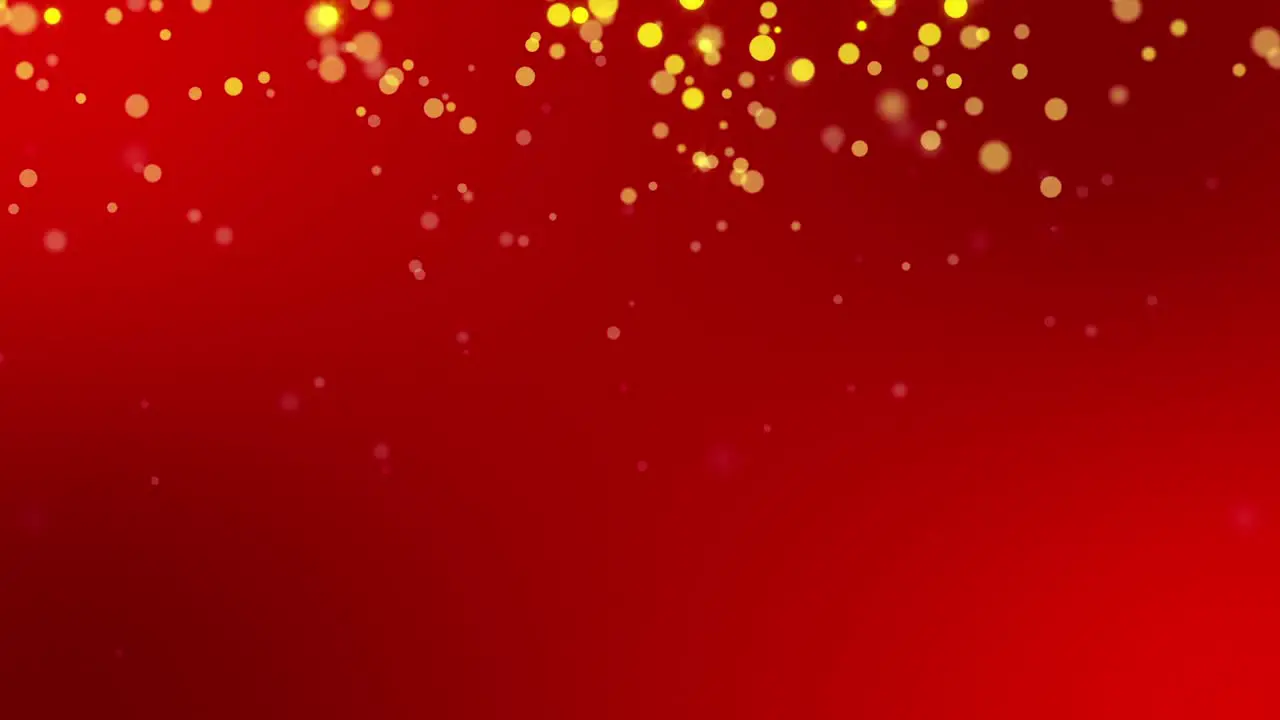 Gold Sparkles on Red Background Loop