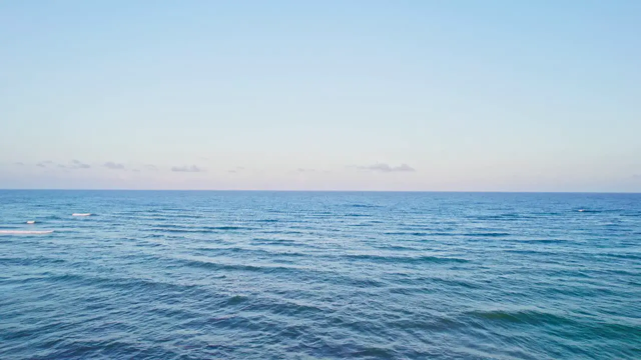 Beautiful Drone Footage Flying Over Deep Blue Sea Open Ocean