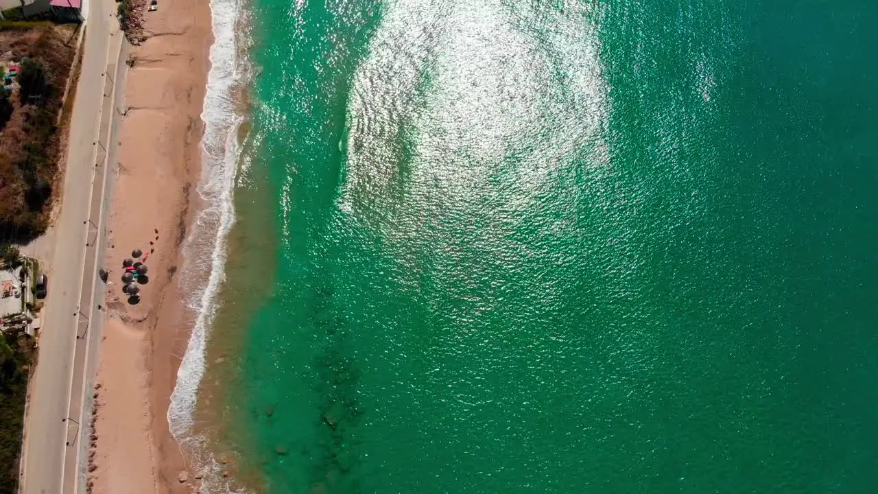 Drone Fly Over Beautiful Beach In Greece