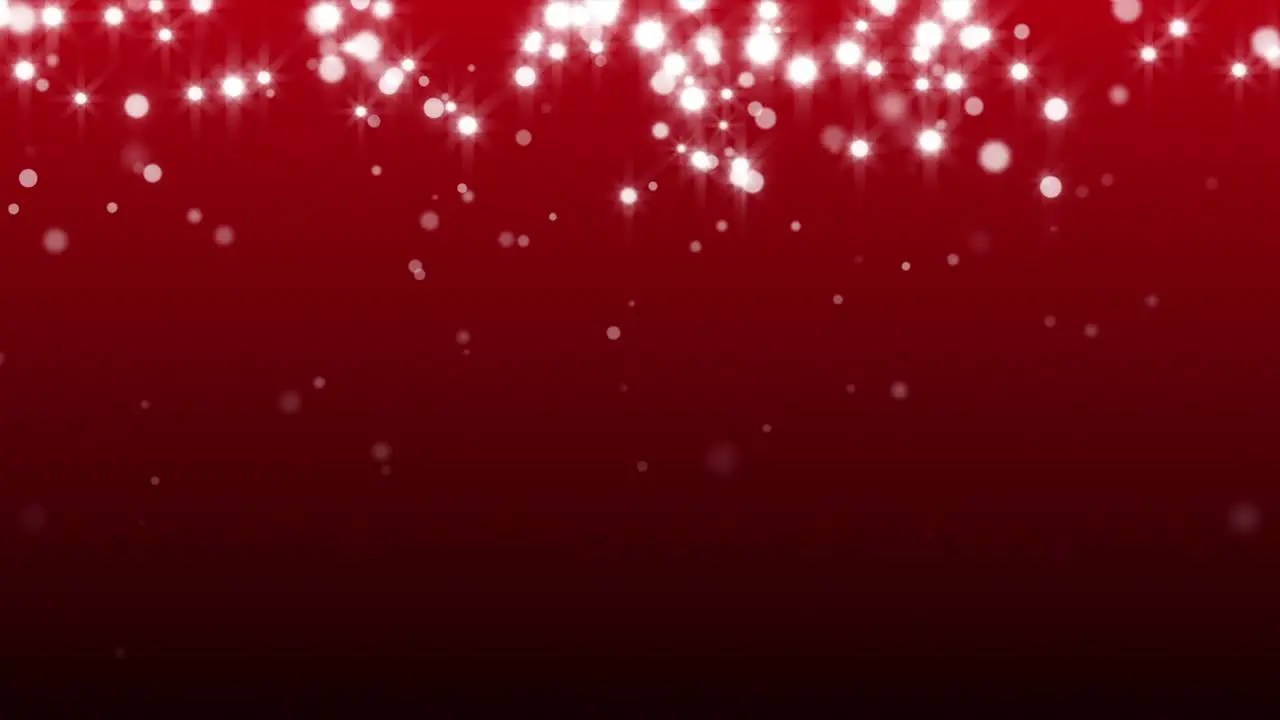 White Sparkles on Red Background Loop