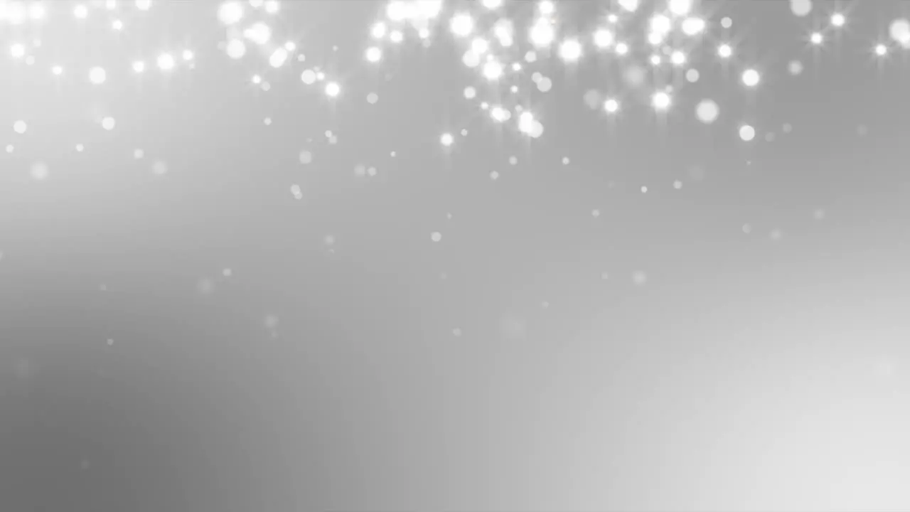 White Sparkles Against Silver Background Loop