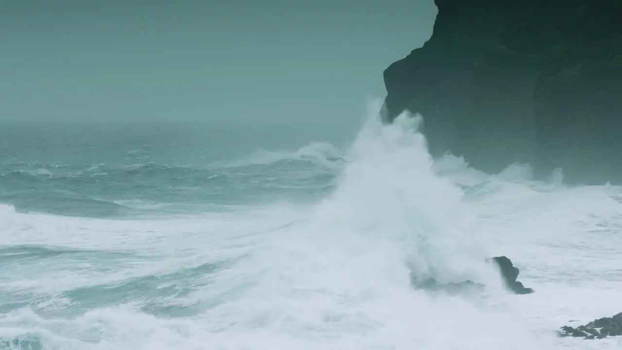 Dramatic stormy seas around Faial Island Azores