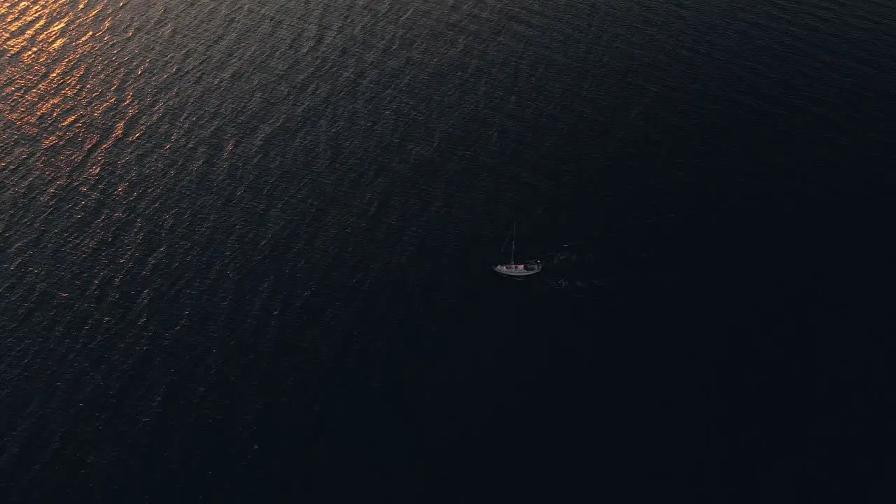 White Sailboat Travelling On The Open Water Of Saint Lawrence In Quebec Canada