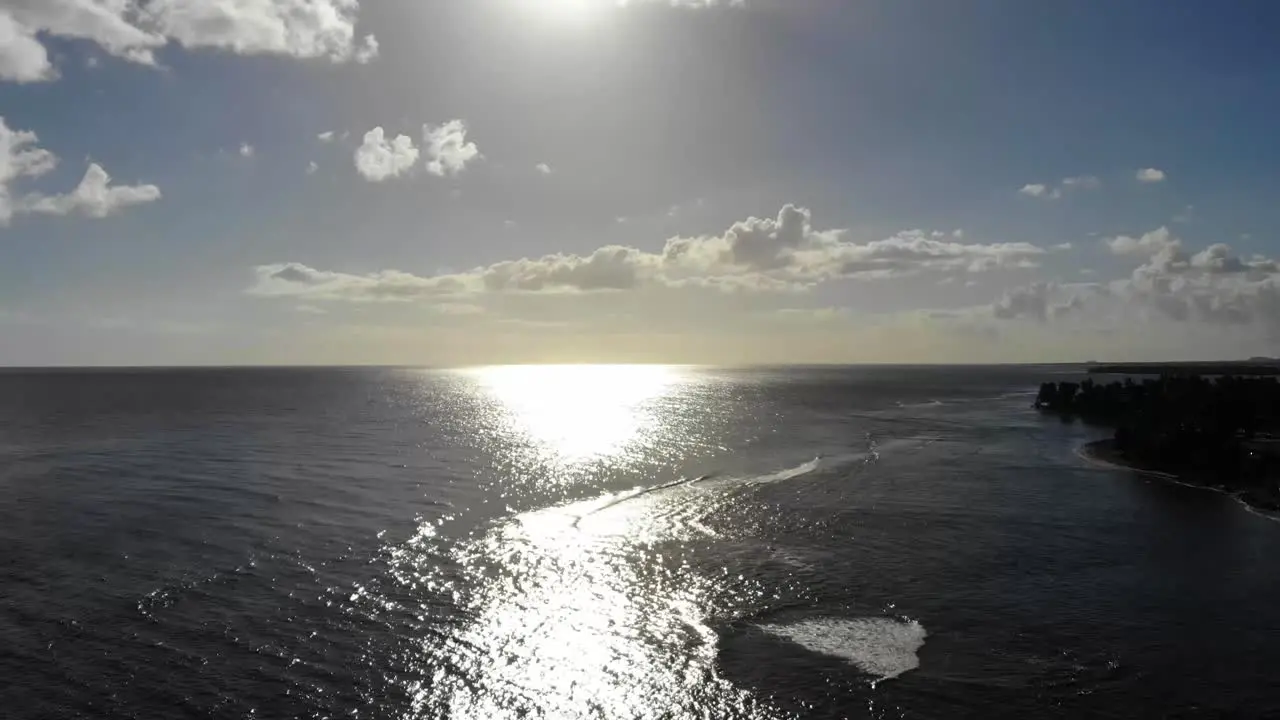 Drone shot while hovering over a beach in the southeast part of Puerto Rico