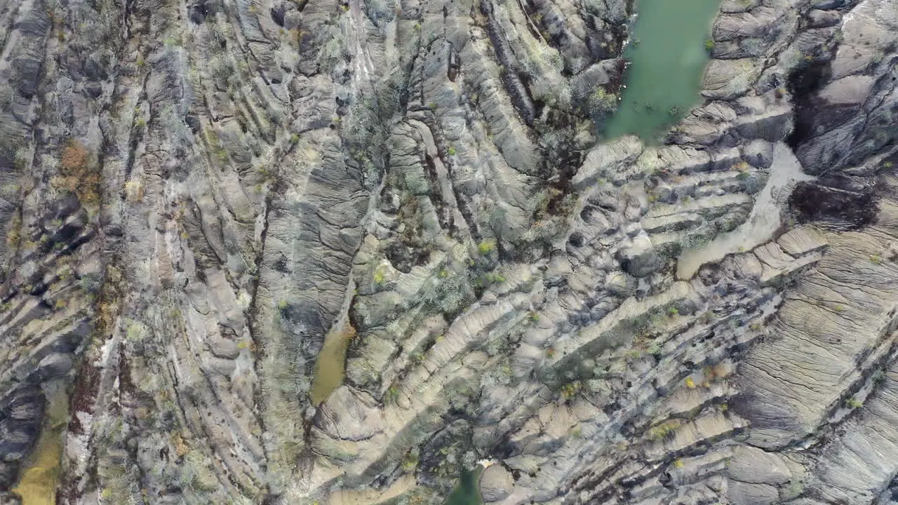 Coal mining from above in cloudy day