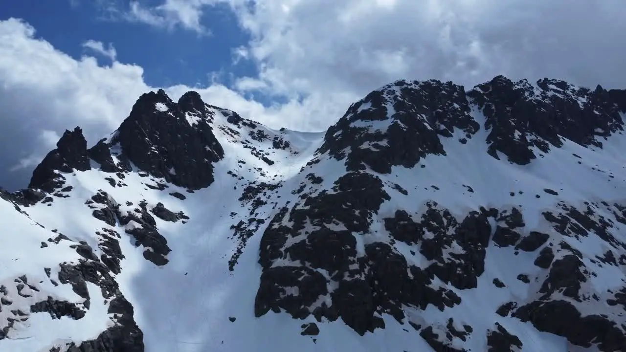 Mountain ridge covered with snow