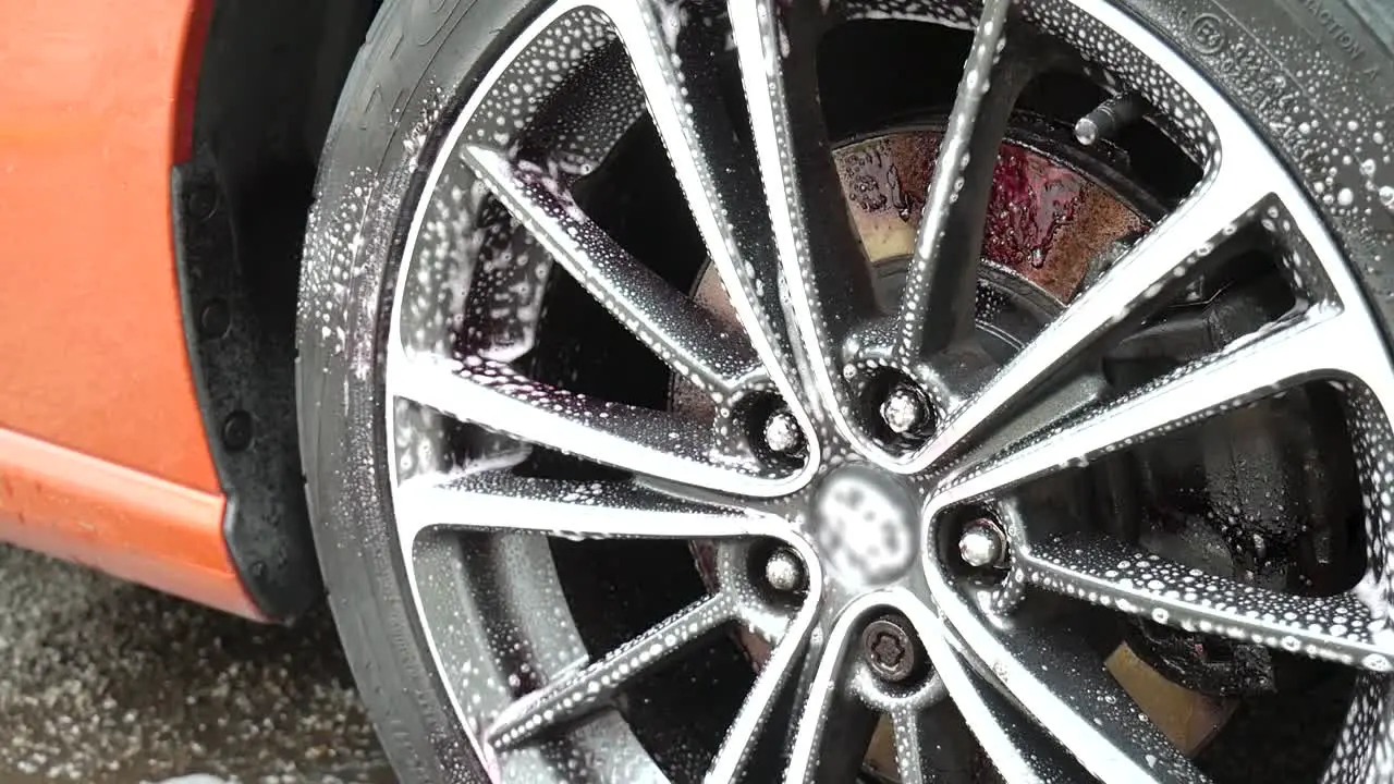 Iron remover solution reacting slowly on a gt car rim wheel