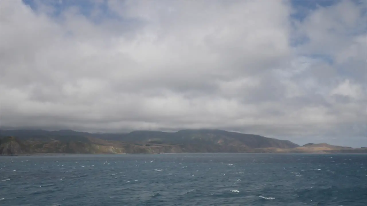 Time Lapse Ocean Waves with Mountains