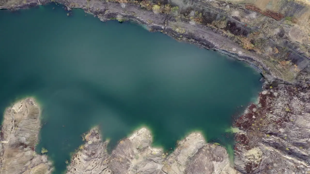 Coal mine and lake aerial view in hungary