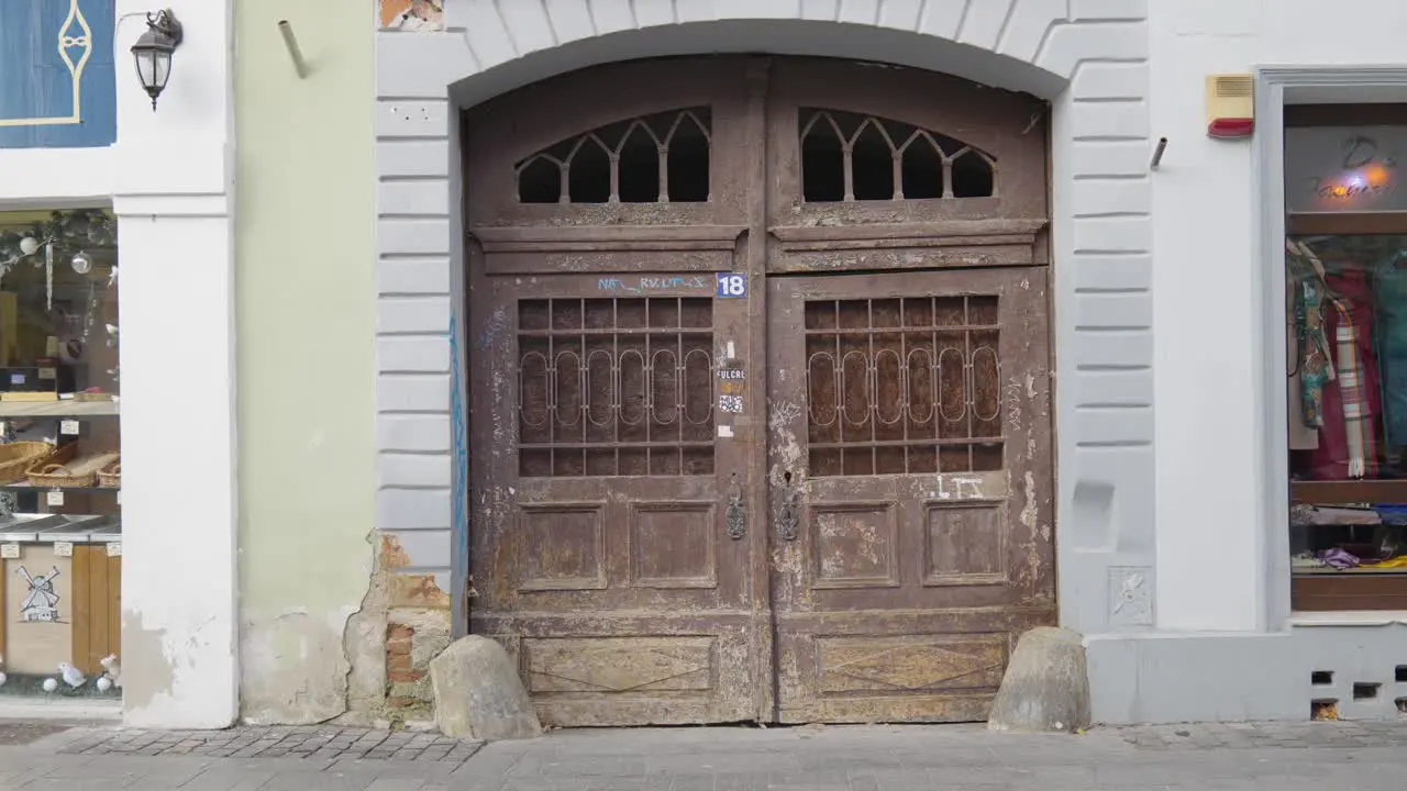 Old Rusty Face Antique Entrace Handhel Footage