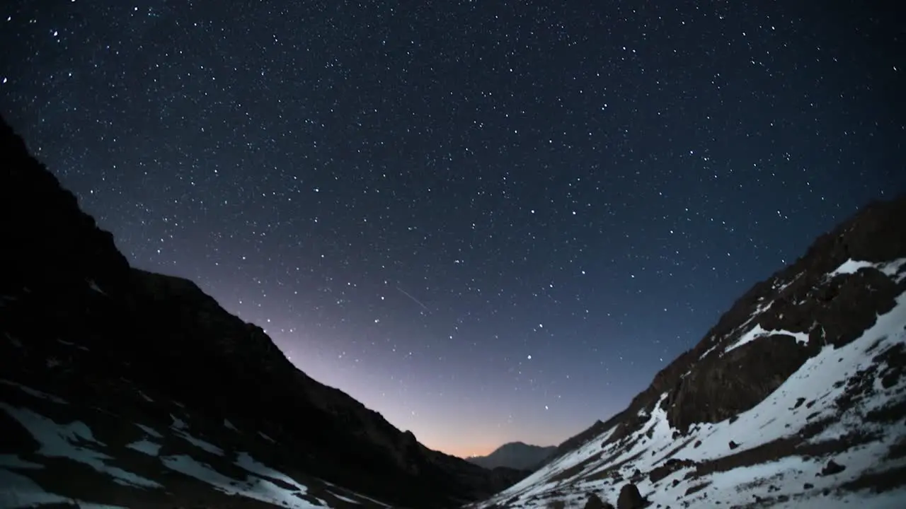 Stars in Mountain Valley Timelapse