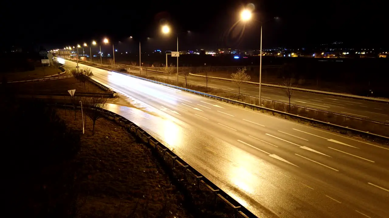 Horizontal Motionlapse of Highway Traffic at Night