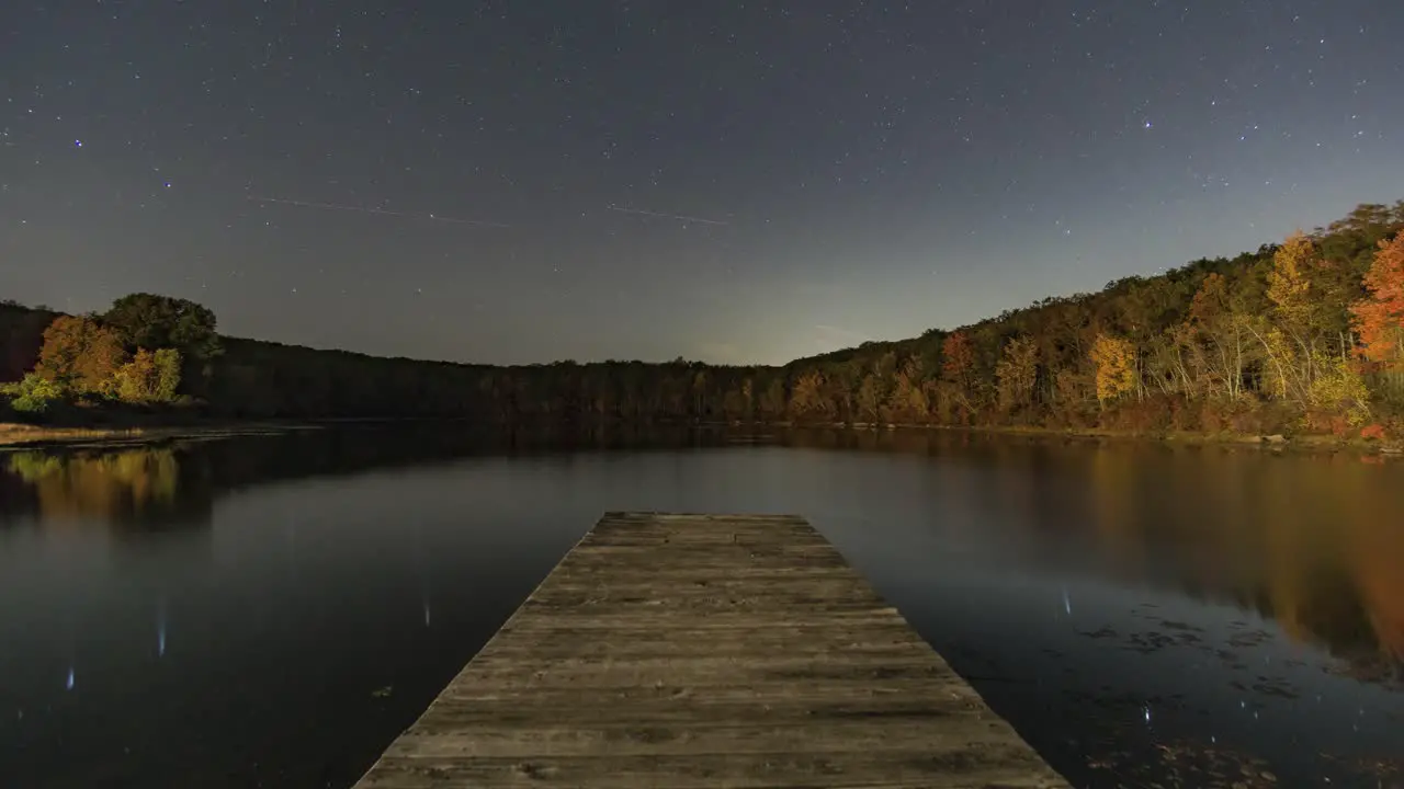 Star Time Lapse with Dock and Lake