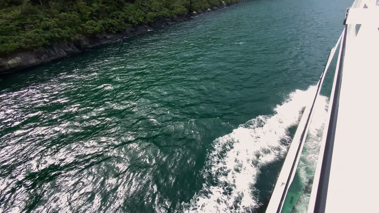 Milford Sound cruise green water in Fiordland National Park New Zealand