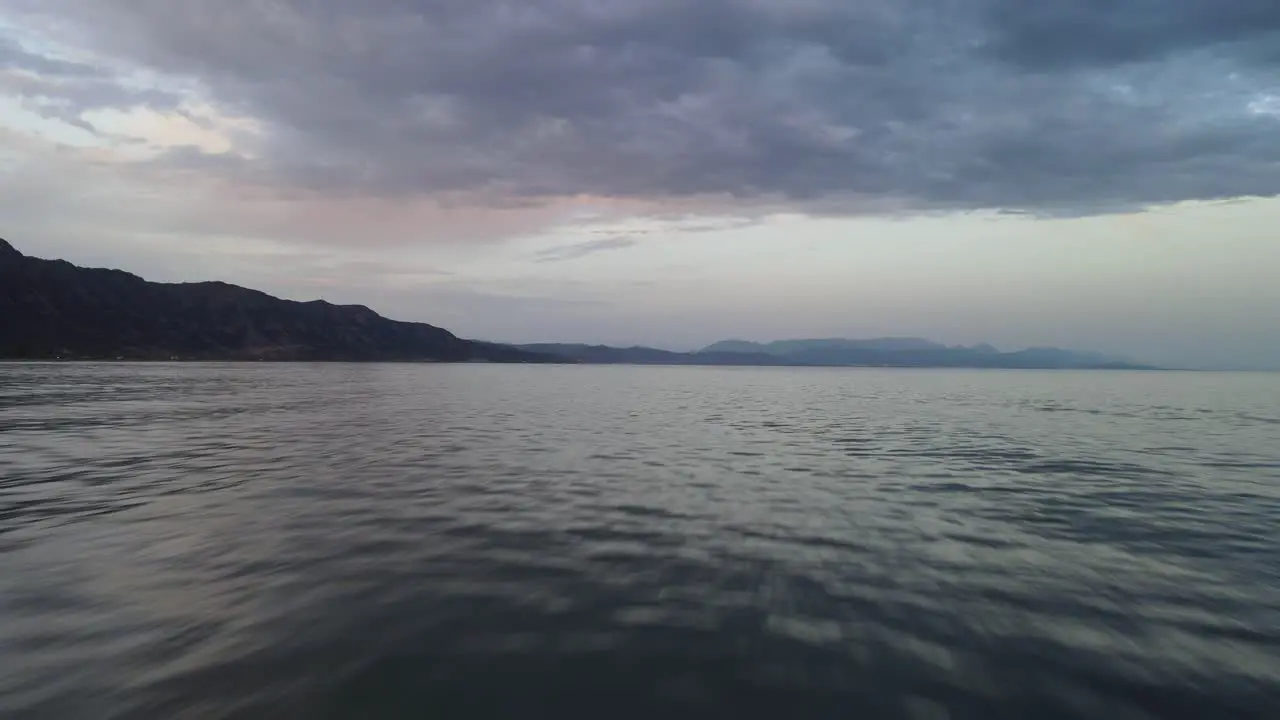 Evening at beach drone view Albania