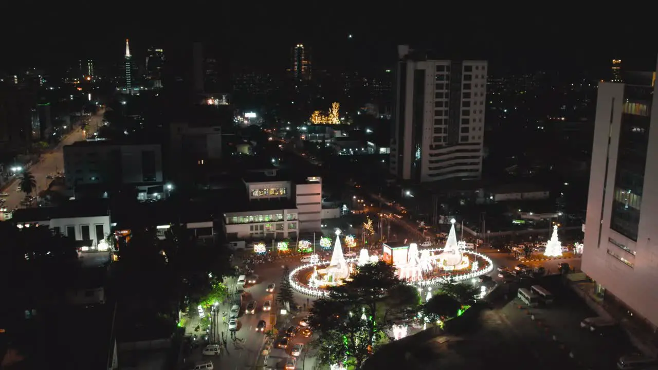 Victoria Island Lagos Nigeria -December 20 2022 Cityscape of Victoria Island at Night-time with traffic a luxurious business and residential district in Lagos