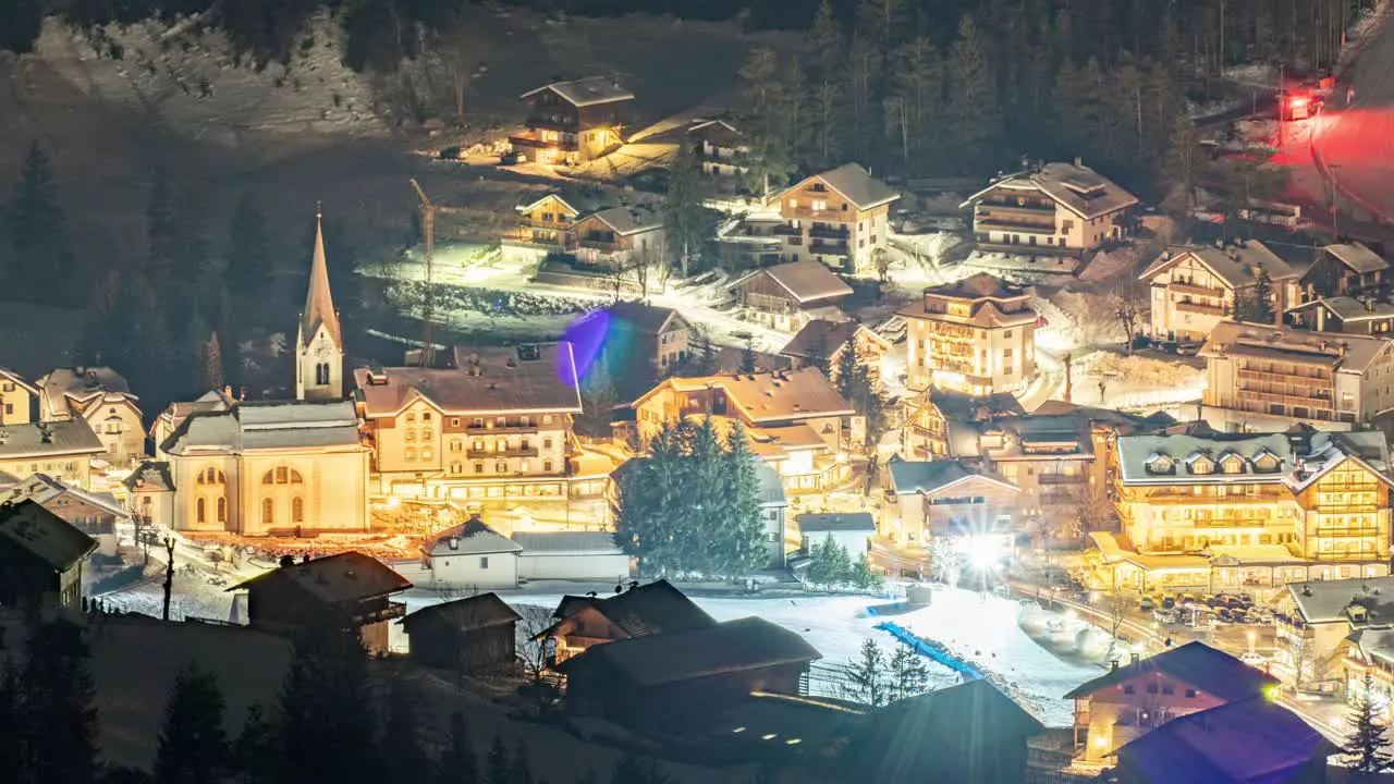 A full night timelapse view of the town center in San Vigilio di Maredde Italy