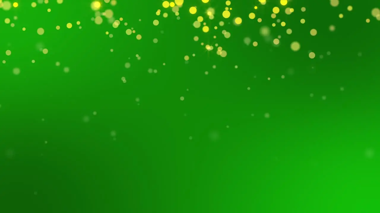 Gold Sparkles on Green Background Loop