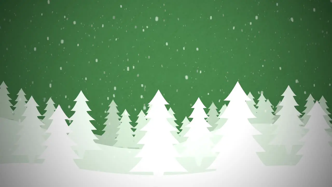 Snowy Christmas Scene Green 