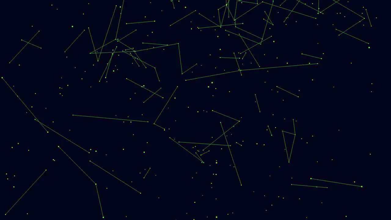 Fly green lines with dots in dark galaxy