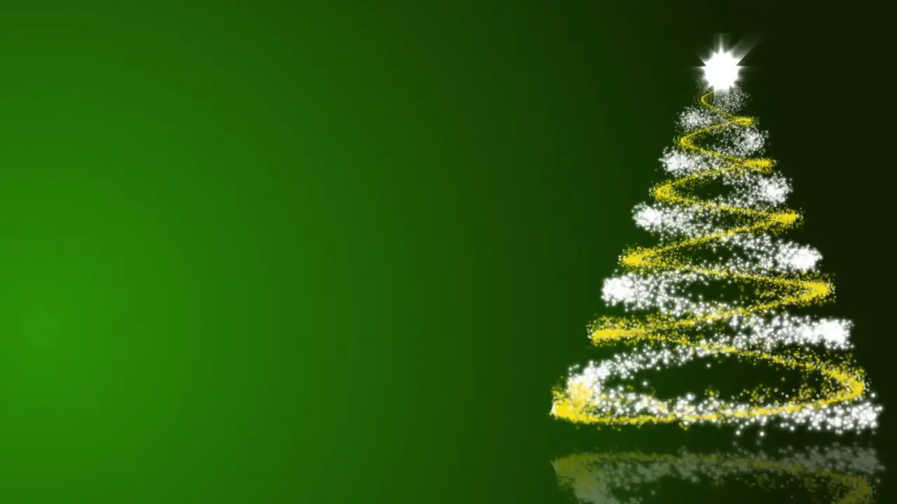 Christmas Tree on Green Background Loop